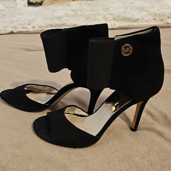 Michael Kors Shoes - Michael Kors Black Suede Open-Toe Ankle-Cuff Stilettos